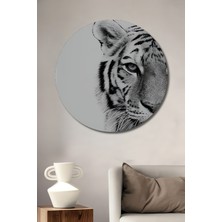 Teona Ahşap Güçlü Kaplan Dekoratif Ahşap Mdf Ev/işyeri Duvar Tablo Yuvarlak Ev/işyeri Duvar Tablo