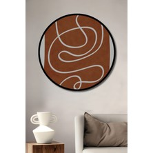 Teona Ahşap Çerçeve Görünümlü Abstract Ahşap Mdf Dekoratif Ev/işyeri Duvar Tablo Yuvarlak Ev/işyeri Duvar Tablo