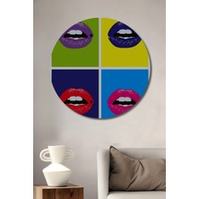 Teona Ahşap Pop Art Dudaklar Ahşap Mdf Dekoratif Ev/işyeri Duvar Tablo Yuvarlak Ev/işyeri Duvar Tablo