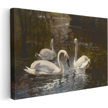 Artarilion Kanvas Yatay Duvar Tablosu Kanvas Beyaz Kugular Ev Ofis Salon Modern Duvar Tablosu