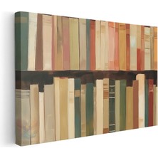Artarilion Kanvas Yatay Duvar Tablosu Kanvas Kitaplıktaki Kitaplar Ev Ofis Salon Modern Duvar Tablosu