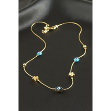 Bijuteri Net Nazar Mineli Zincir Şans Kolye