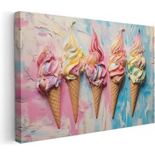 Artarilion Kanvas Yatay Duvar Tablosu Kanvas Renkli Dondurmalar Ev Ofis Salon Modern Duvar Tablosu