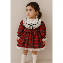 Laura Baby Ekoseli ve Fiyonklu Kız Bebek /çocuk Özel Gün/doğum Günü /party Elbise