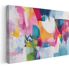 Artarilion Kanvas Yatay Duvar Tablosu Kanvas Renkli Firca Darbeleri3 Ev Ofis Salon Modern Duvar Tablosu