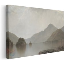 Artarilion Kanvas Yatay Duvar Tablosu Kanvas Vintage Dag Gol Manzarasi2 Ev Ofis Salon Modern Duvar Tablosu