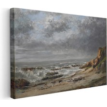 Artarilion Kanvas Yatay Duvar Tablosu Kanvas Dalgali Deniz Manzarası Ev Ofis Salon Modern Duvar Tablosu