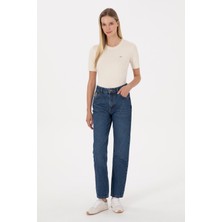 U.S. Polo Assn. Kadın Mavi Jean Straight Fit Pantolon 50316592-DN0022
