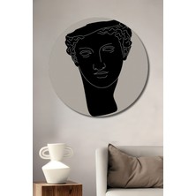 Teona Ahşap Klasik Helen Heykeli Dekoratif Ahşap Mdf Ev/işyeri Duvar Tablo Yuvarlak Ev/işyeri Duvar Tablo