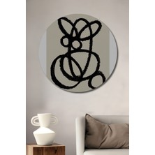 Teona Ahşap Siyah Beyaz Soyut Sanat Dekoratif Ahşap Mdf Ev/işyeri Duvar Tablo Yuvarlak Ev/işyeri Duvar Tablo