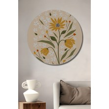 Teona Ahşap Çiçek Pazarının Büyüleyici Çiçekleri New York Ahşap Mdf Dekoratif Tablo Yuvarlak Tablo