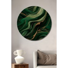 Teona Ahşap Zümrüt Dalgaları Dekoratif Ahşap Mdf Ev/işyeri Duvar Tablo Yuvarlak Ev/işyeri Duvar Tablo