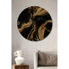 Teona Ahşap Mermer Desenli Dekoratif Ahşap Mdf Ev/işyeri Duvar Tablo Yuvarlak Ev/işyeri Duvar Tablo