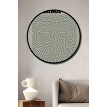 Teona Ahşap Çerçeve Görünümlü Yayoi Kusama Soyut Dekoratif Ahşap Mdf Ev Duvar Tablo Yuvarlak Ev Duvar Tablo
