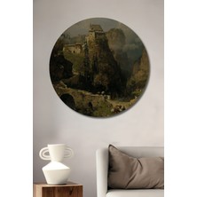 Teona Ahşap Manzara Sanatı Dekoratif Ahşap Mdf Ev/işyeri Duvar Tablo Yuvarlak Ev/işyeri Duvar Tablo