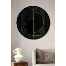 Teona Ahşap Çerçeve Görünümlü Geometrik Soyut Ahşap Mdf Dekoratif Ev Duvar Tablo Yuvarlak Ev Duvar Tablo