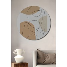 Teona Ahşap Soyut Çizgiler Dekoratif Ahşap Mdf Ev/işyeri Duvar Tablo Yuvarlak Ev/işyeri Duvar Tablo