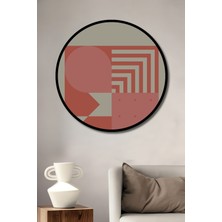Teona Ahşap Çerçeve Görünümlü Bauhaus Stil Soyut Dekoratif Ahşap Mdf Ev Duvar Tablo Yuvarlak Ev Duvar Tablo
