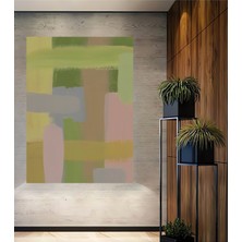 Teona Ahşap Pastel Tonlarda Soyut Dekoratif Ahşap Mdf Ev/işyeri Duvar Tablo Dikdörtgen Ev/işyeri Duvar Tablo