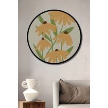 Teona Ahşap Çerçeve Görünümlü Çiçek Pazarı Seul Dekoratif Ahşap Mdf Ev Duvar Tablo Yuvarlak Ev Duvar Tablo