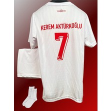 Legent Lady A Milli Takım Deplasman Beyaz Kerem Aktürkoğlu Çocuk Forması 4lü Set