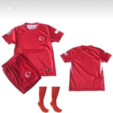 Legent Lady Türkiye Euro 2024 Çocuk 3'lü Set Hediyeli Kırmızı Milli Takım Forması
