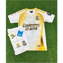 Legent Lady R̴e̴a̴l̴ ̴m̴a̴d̴r̴i̴d̴ 2026 Cristiano Ronaldo (Armalı White-Gold) Çocuk Forması 4 Lü Set