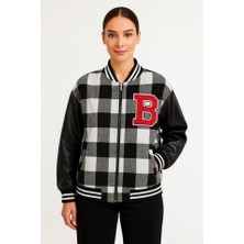 Alpaco Kolları Suni Deri Içi Astarlı Oduncu Kolej Içi Ceket - Gri -Collectıon