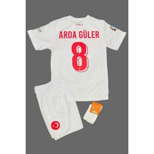Legent Lady Arda-Güler - 8 Türkiye Milli Takım Euro 2024 Beyaz Çocuk Forması 3'lü Set Şort Çorap