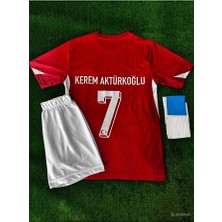 Legent Lady Türkiye Kerem Aktürkoğlu 2024 Kırmızı Çocuk Forması Forma Şort Çorap