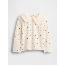 Gap Kız Bebek Krem Sailor Yaka Uzun Kollu T-Shirt
