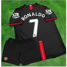 Legent Lady M./u Moskova 2008 Şampiyonlar Ligi Ronaldo 7 Çocuk Forması 4'lü Set (Black)
