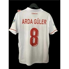 Legent Lady Türkiye Milli Takım Euro 2024 A.r.d.a-G.ü.l.e.r 8 Numara Forması (Beyaz) T-Shirt Byz-1