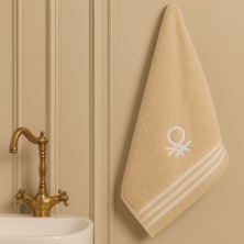 Benetton Home Banyo Havlu El Yüz Vücut Bej %100 Pamuk 50X90 cm El Havlusu