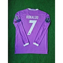 Legent Lady Retro Cristiano Ronaldo Final Cardiff Mor Uzun Kol Futbol Forması Özel Forma Kumaşı