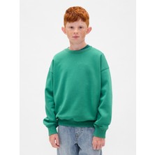Gap Erkek Çocuk Yeşil Vintagesoft Relaxed Bisiklet Yaka Sweatshirt