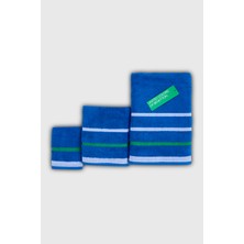 Benetton Home Banyo Havlu El Yüz Vücut Mavi %100 Pamuk 3 Lü Set 70X140 cm 50X90 cm 30X50 cm