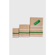 Benetton Home Banyo Havlu El Yüz Vücut Bej %100 Pamuk 3 Lü Set 70X140 cm 50X90 cm 30X50 cm