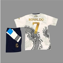 Legent Lady 'real'madrid' Ronaldo Cr7 Beyaz Dragon Çocuk Futbol Forması 3'lü Takım (Mor)