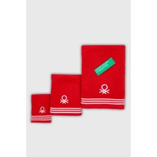 Benetton Home Banyo Havlu El Yüz Vücut Kırmızı %100 Pamuk 3 Lü Set 70X140 cm 50X90 cm 30X50 cm