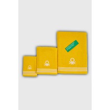 Benetton Home Banyo Havlu El Yüz Vücut Sarı %100 Pamuk 3 Lü Set 70X140 cm 50X90 cm 30X50 cm