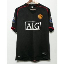 Legent Lady C. Ronaldo Manchester United 2008 Şampiyonlar Ligi Siyah Kısa Kollu Yetişkin Futbol Forma