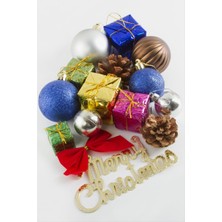 Hg.Aksesuar 15 Adet Karışık Büyük Boy Yılbaşı Ağaç Süsü