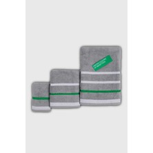 Benetton Home Banyo Havlu El Yüz Vücut Gri %100 Pamuk 3 Lü Set 70X140 cm 50X90 cm 30X50 cm