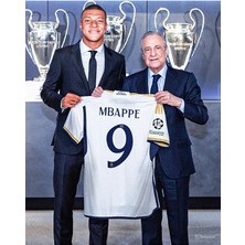 Legent Lady Real Madrid 2024/25 Sezonu #9 Kylian Mbappé Iç Saha Forması Beyaz