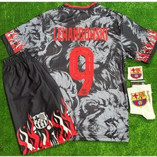 Legent Lady Barcelona Özel Konsept #9 Lewandowski Lions Baskılı Çocuk Forması 4 Lü Set