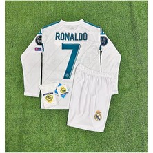 Legent Lady 2018 Kiev Şampiyonlar Ligi #7 Cristiano Ronaldo Uzun Kol Çocuk Forması 4'lü Set