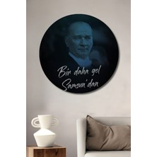 Teona Ahşap Atatürk Ahşap Mdf Dekoratif Ev/işyeri Duvar Tablo Yuvarlak Ev/işyeri Duvar Tablo