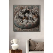 Teona Ahşap Sevimli Kediler Dekoratif Ahşap Mdf Ev/işyeri Duvar Tablo Dikdörtgen Ev/işyeri Duvar Tablo