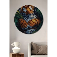 Teona Ahşap Kaplan Yavrusu Ahşap Mdf Dekoratif Ev/işyeri Duvar Tablo Yuvarlak Ev/işyeri Duvar Tablo